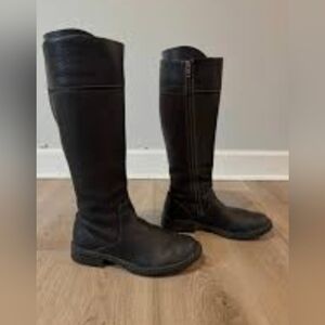 BORN Women's Tall Black Leather Riding Boots